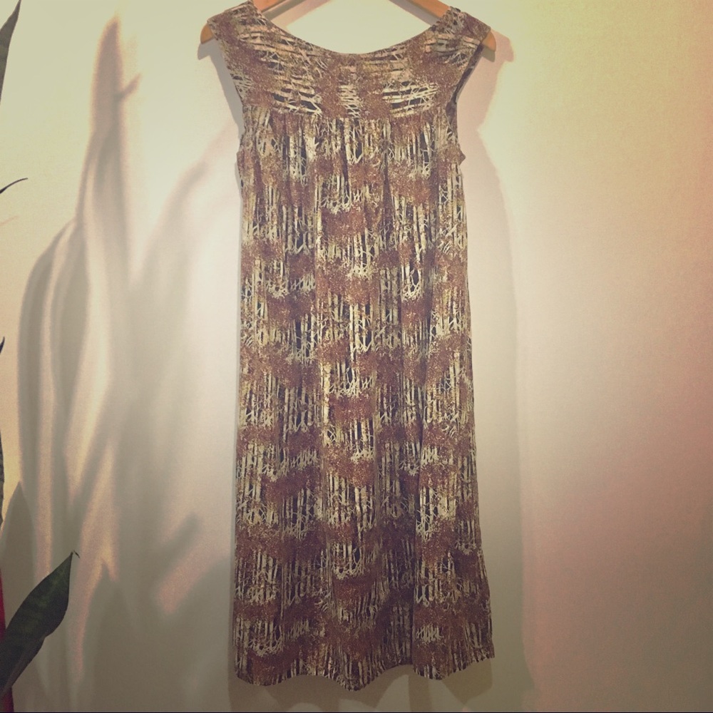 Vintage cotton white birch tree print dress ✨🌳